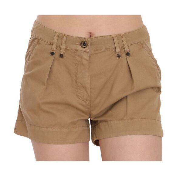 PLEIN SUD Pleated Shorts Relaxed Fit Women Brown